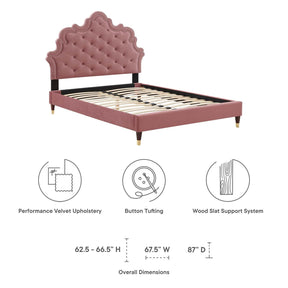 Modway Furniture Modern Sasha Button-Tufted Performance Velvet Twin Bed - MOD-6792