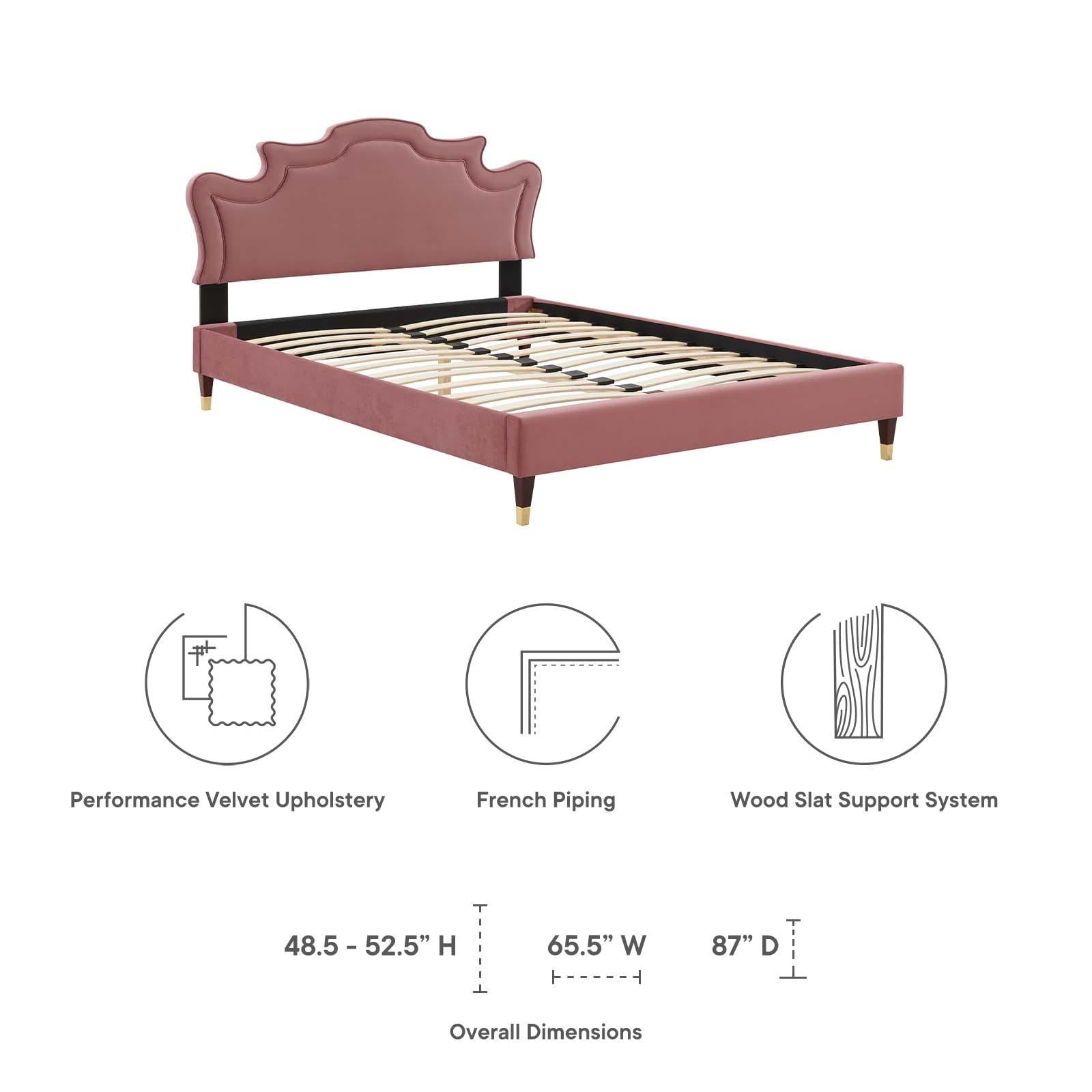 Modway Furniture Modern Neena Performance Velvet Twin Bed - MOD-6795