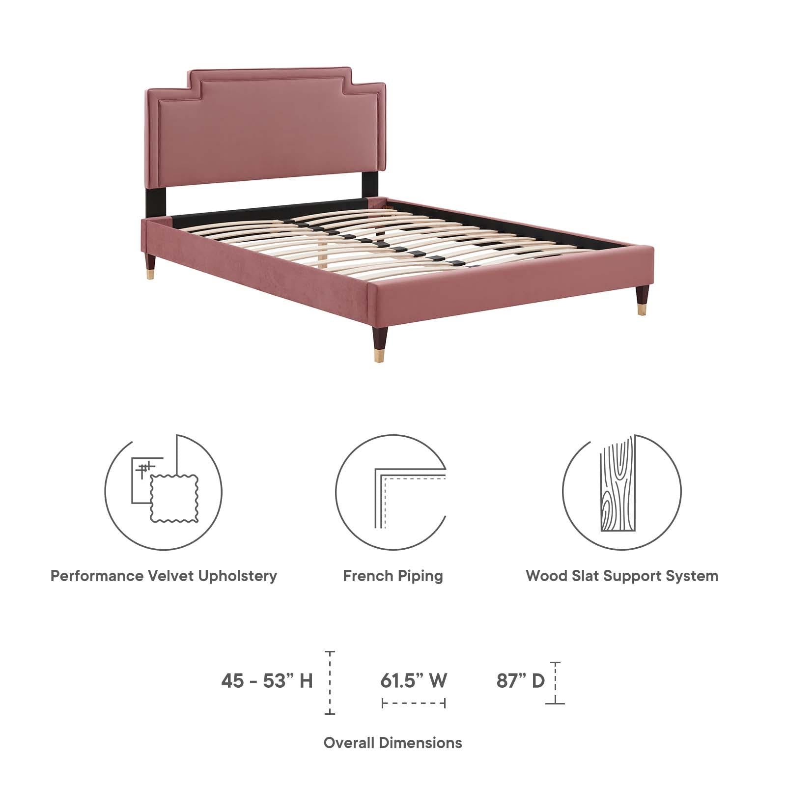 Modway Furniture Modern Liva Performance Velvet Twin Bed - MOD-6796