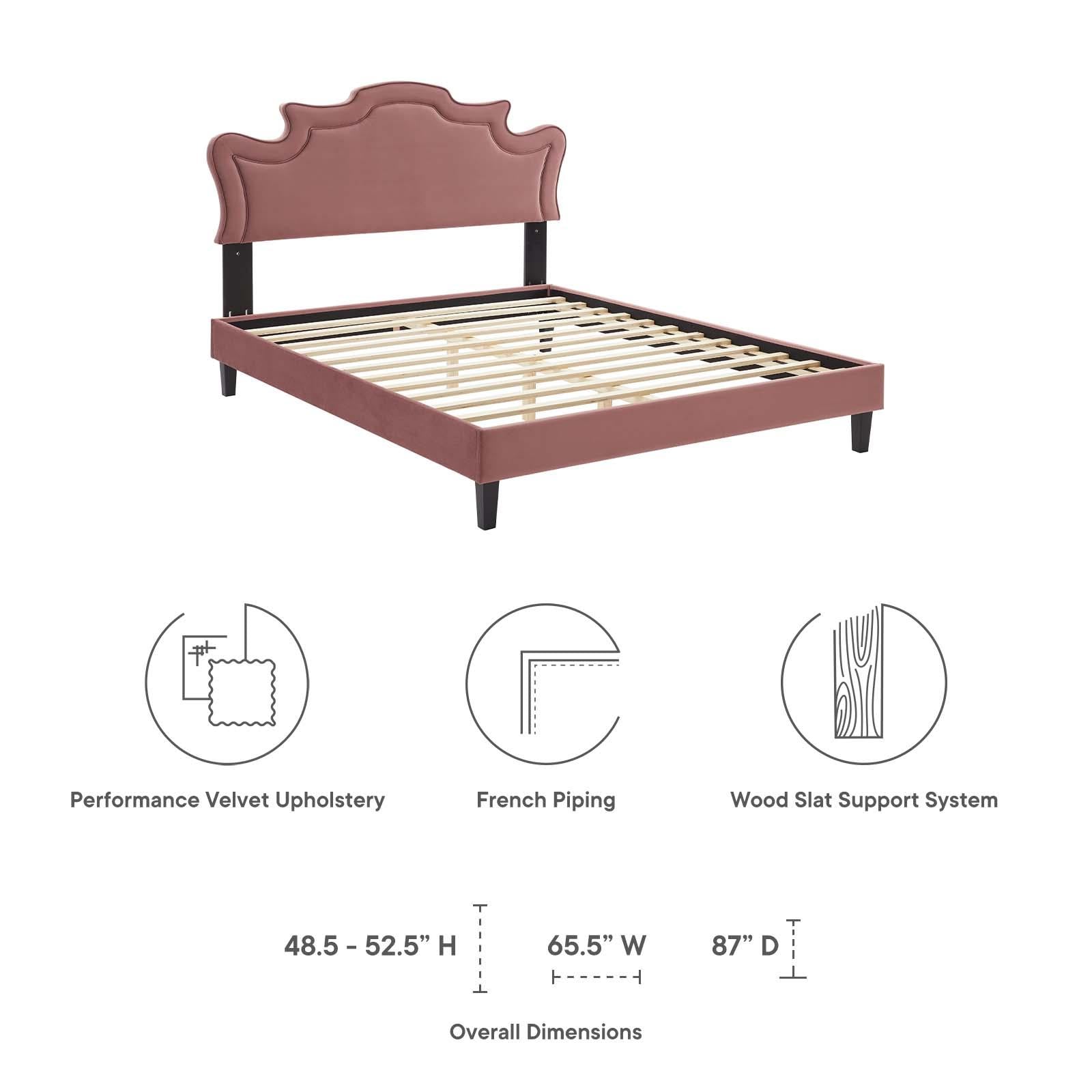 Modway Furniture Modern Neena Performance Velvet Twin Bed - MOD-6800