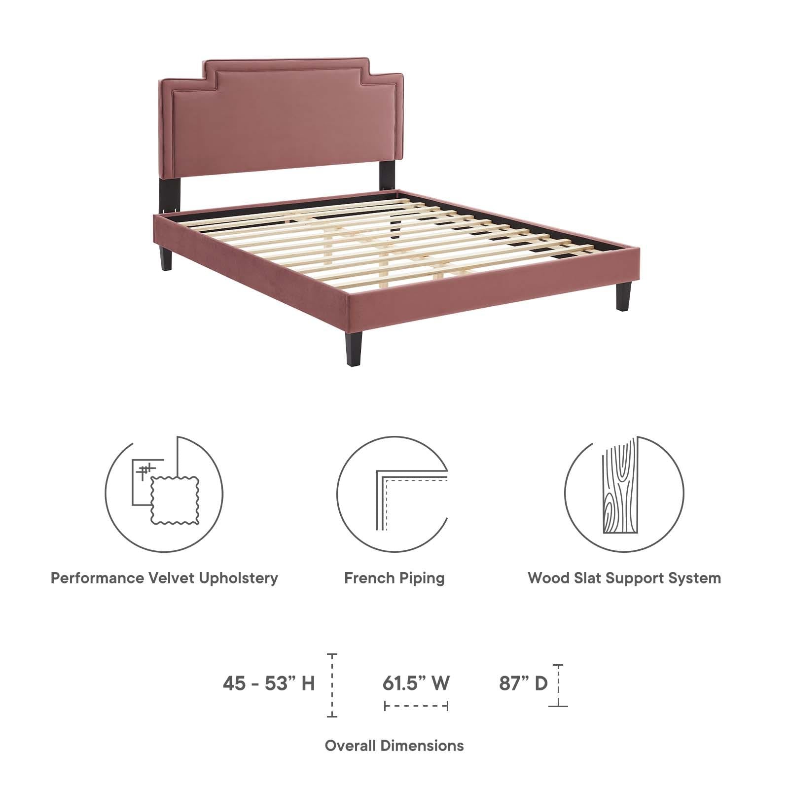 Modway Furniture Modern Liva Performance Velvet Full Bed - MOD-6816