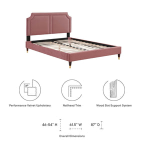 Modway Furniture Modern Novi Performance Velvet Queen Bed - MOD-6823