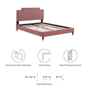 Modway Furniture Modern Liva Performance Velvet Queen Bed - MOD-6826