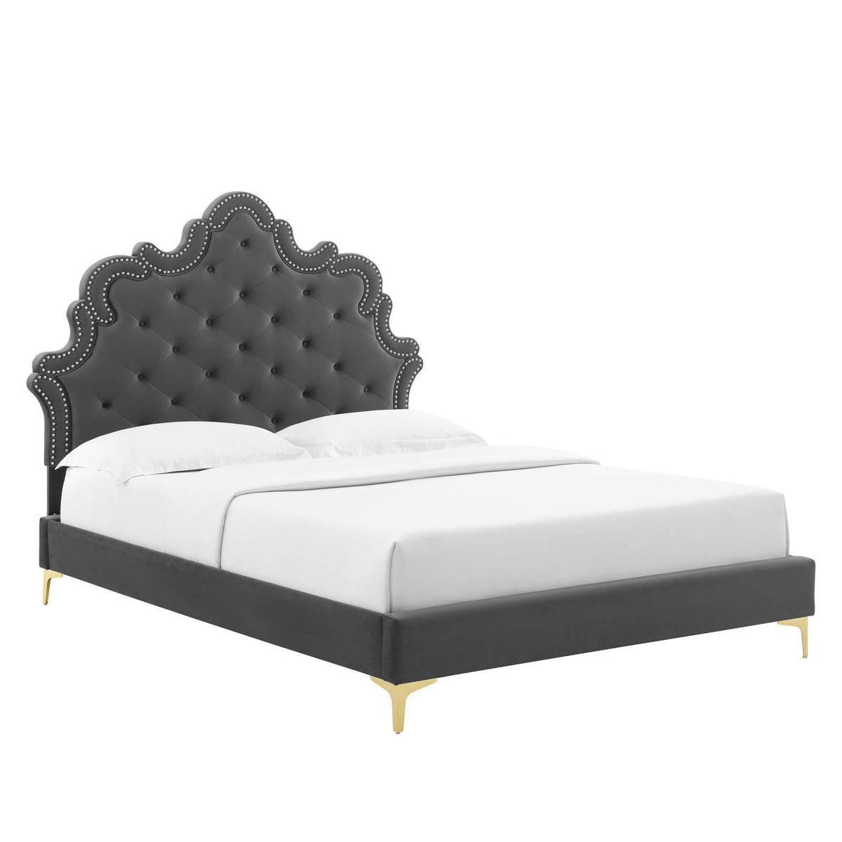 Modway Furniture Modern Sasha Button-Tufted Performance Velvet King Bed - MOD-6832