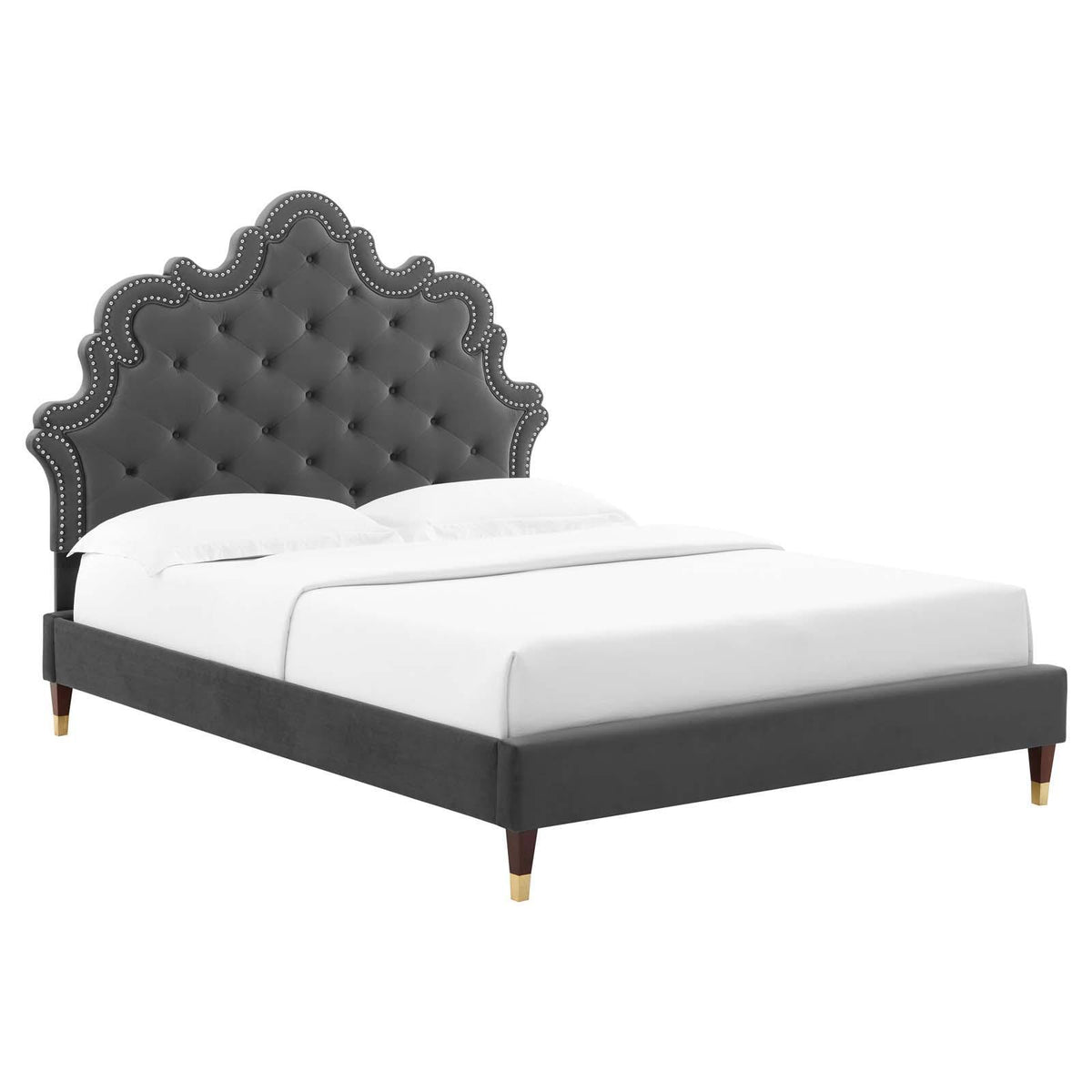 Modway Furniture Modern Sasha Button-Tufted Performance Velvet King Bed - MOD-6837