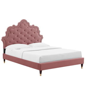 Modway Furniture Modern Sasha Button-Tufted Performance Velvet King Bed - MOD-6837