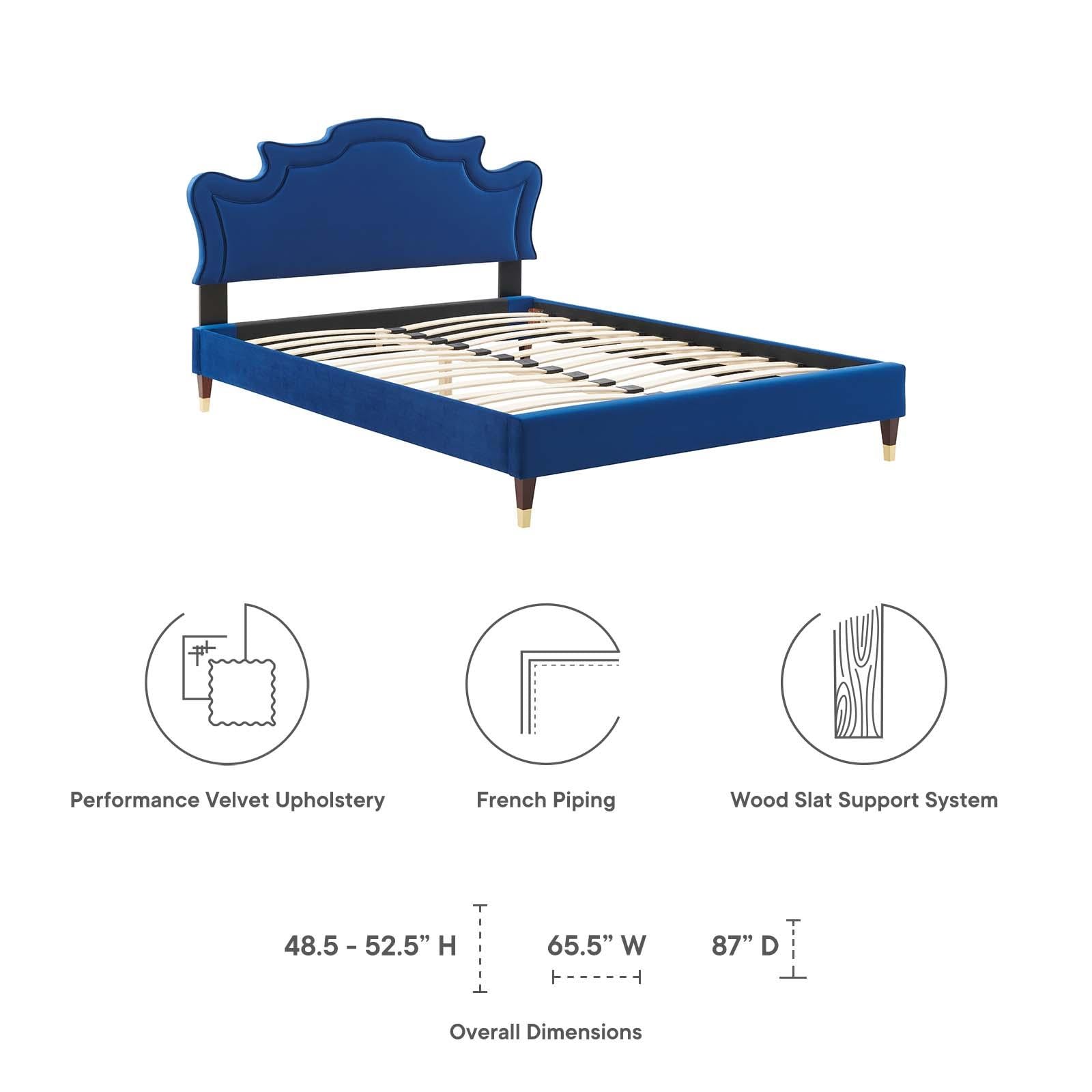 Modway Furniture Modern Neena Performance Velvet King Bed - MOD-6840