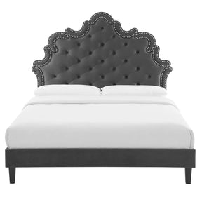 Modway Furniture Modern Sasha Button-Tufted Performance Velvet King Bed - MOD-6842