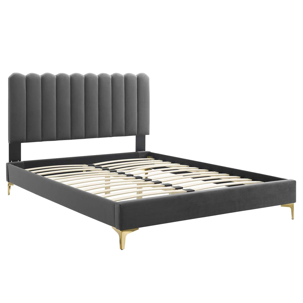 Modway Furniture Modern Reagan Twin Performance Velvet Platform Bed - MOD-6885