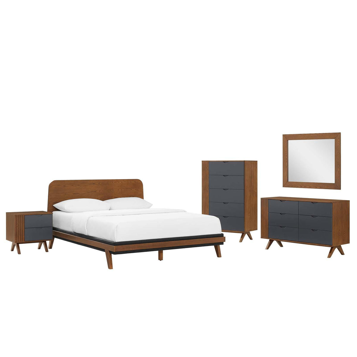 Modway Furniture Modern Dylan 5 Piece Bedroom Set - MOD-6958