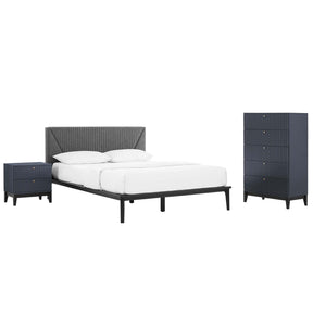 Modway Furniture Modern Dakota 3 Piece Upholstered Bedroom Set - MOD-6962