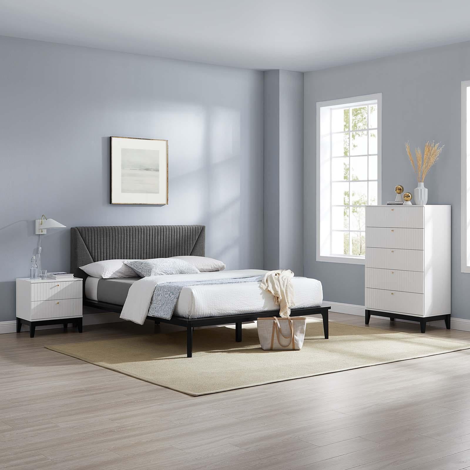 Modway Furniture Modern Dakota 3 Piece Upholstered Bedroom Set - MOD-6962