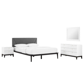 Modway Furniture Modern Dakota 4 Piece Upholstered Bedroom Set - MOD-6963