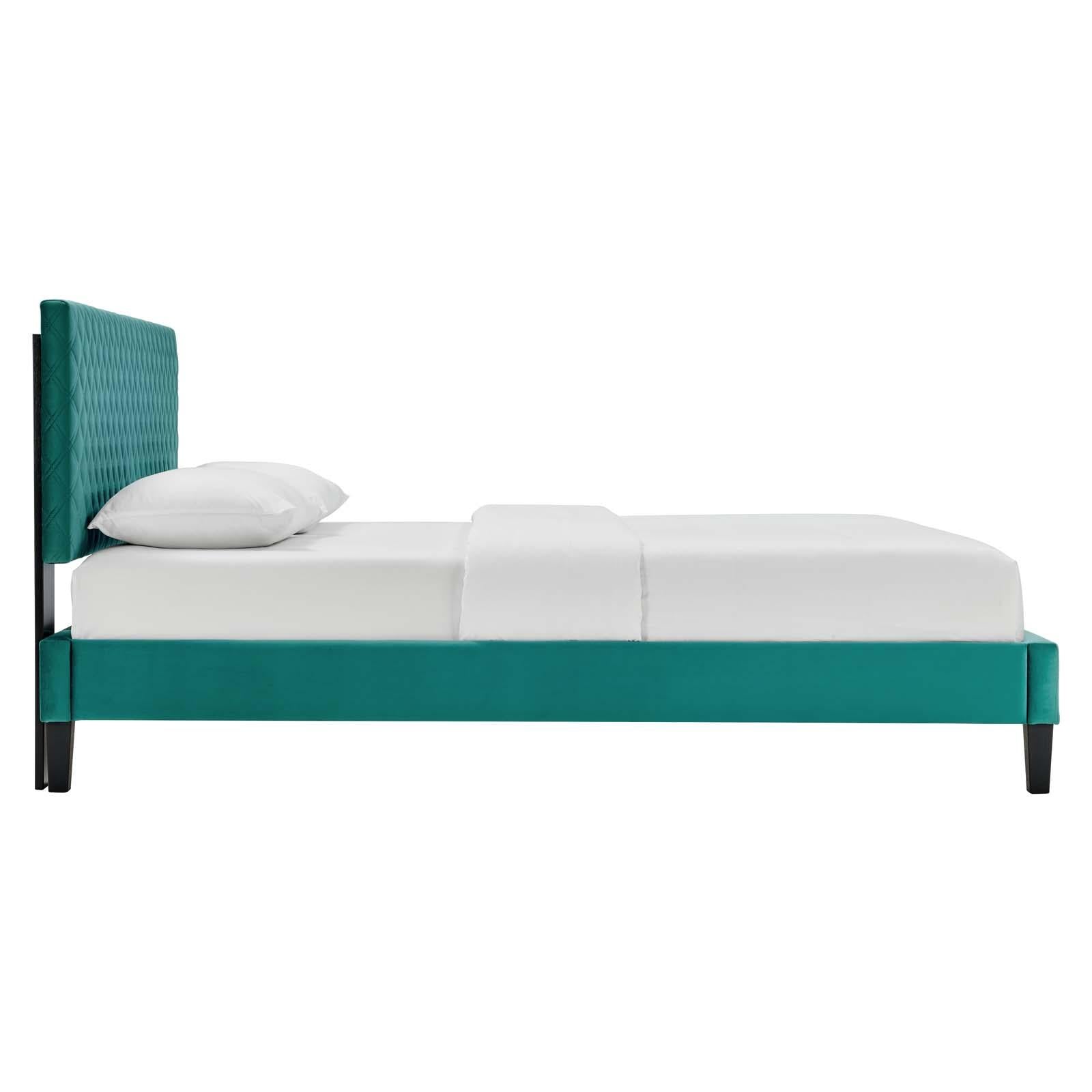 Modway Furniture Modern Garcelle Performance Velvet Twin Platform Bed - MOD-7044