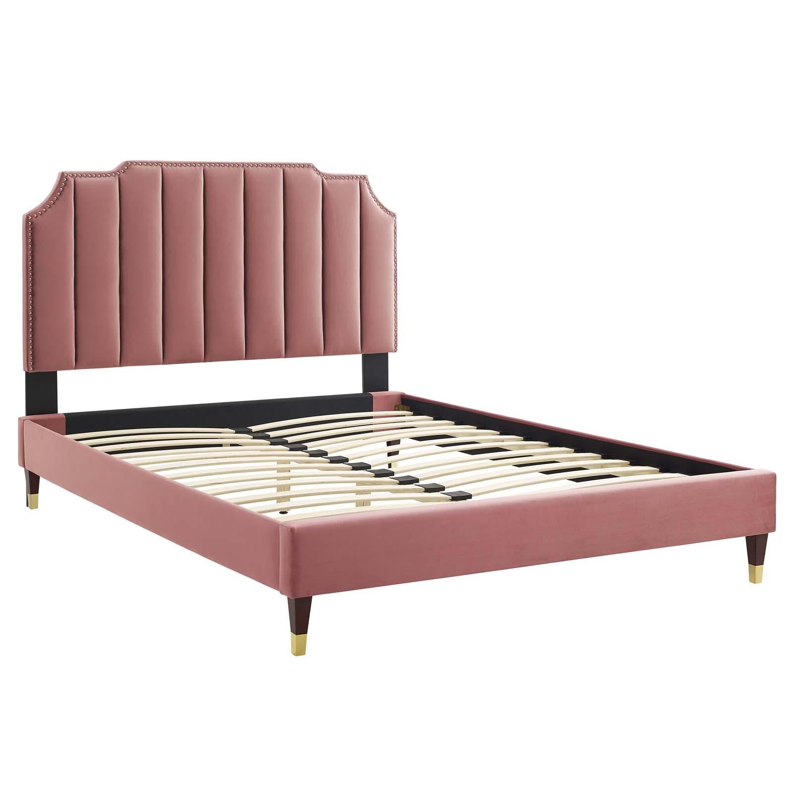 Modway Furniture Modern Colette King Performance Velvet Platform Bed - MOD-7074
