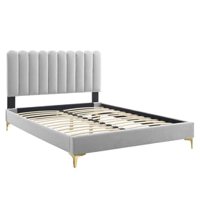 Modway Furniture Modern Reagan King Performance Velvet Platform Bed - MOD-7076