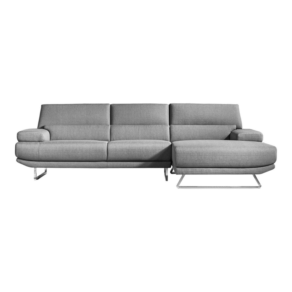 Moe's Home Collection Jenn Sectional Grey Right - MT-1001-25-R - Moe's Home Collection - sofa sectionals - Minimal And Modern - 1