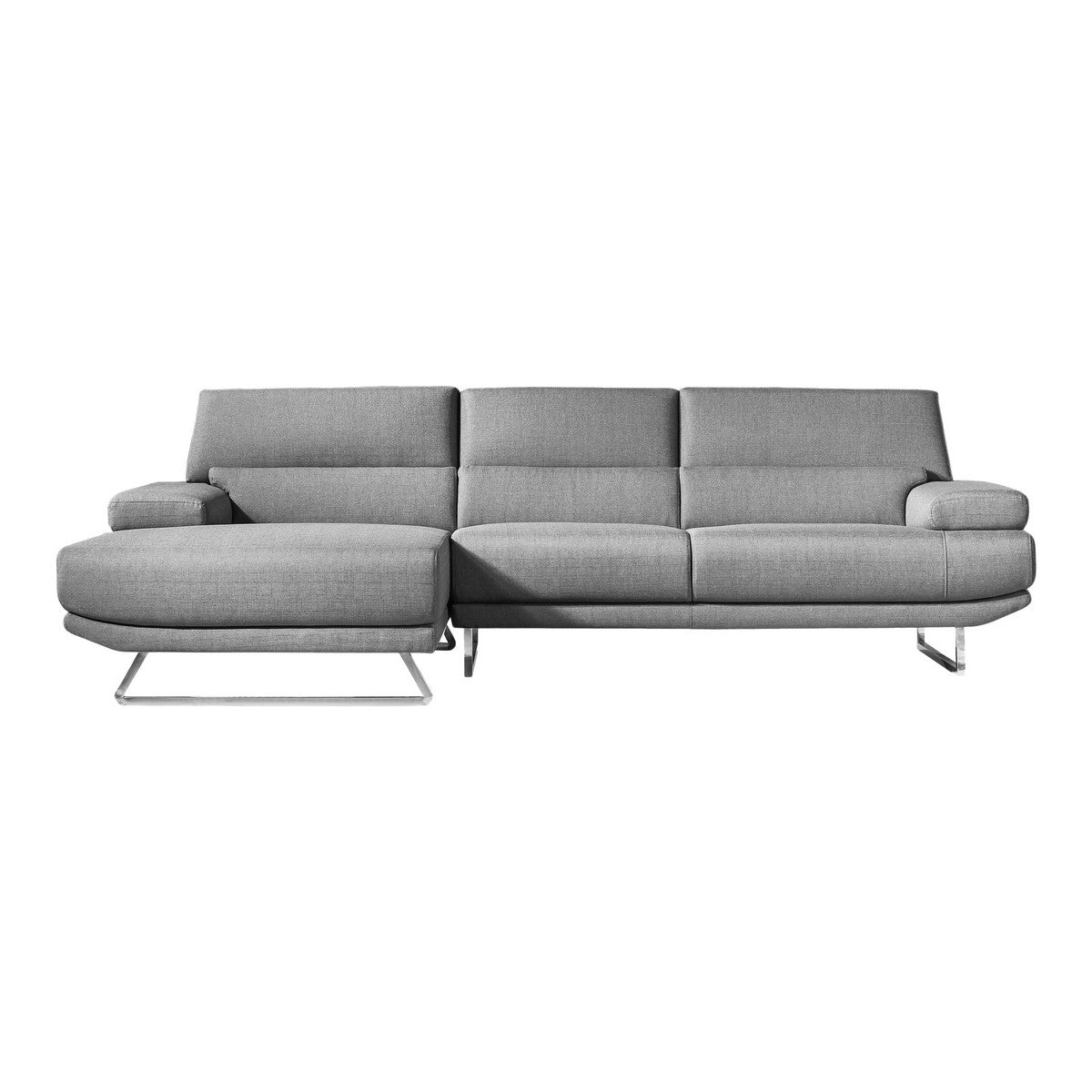 Moe's Home Collection Jenn Sectional Grey Left - MT-1001-25-L - Moe's Home Collection - sofa sectionals - Minimal And Modern - 1