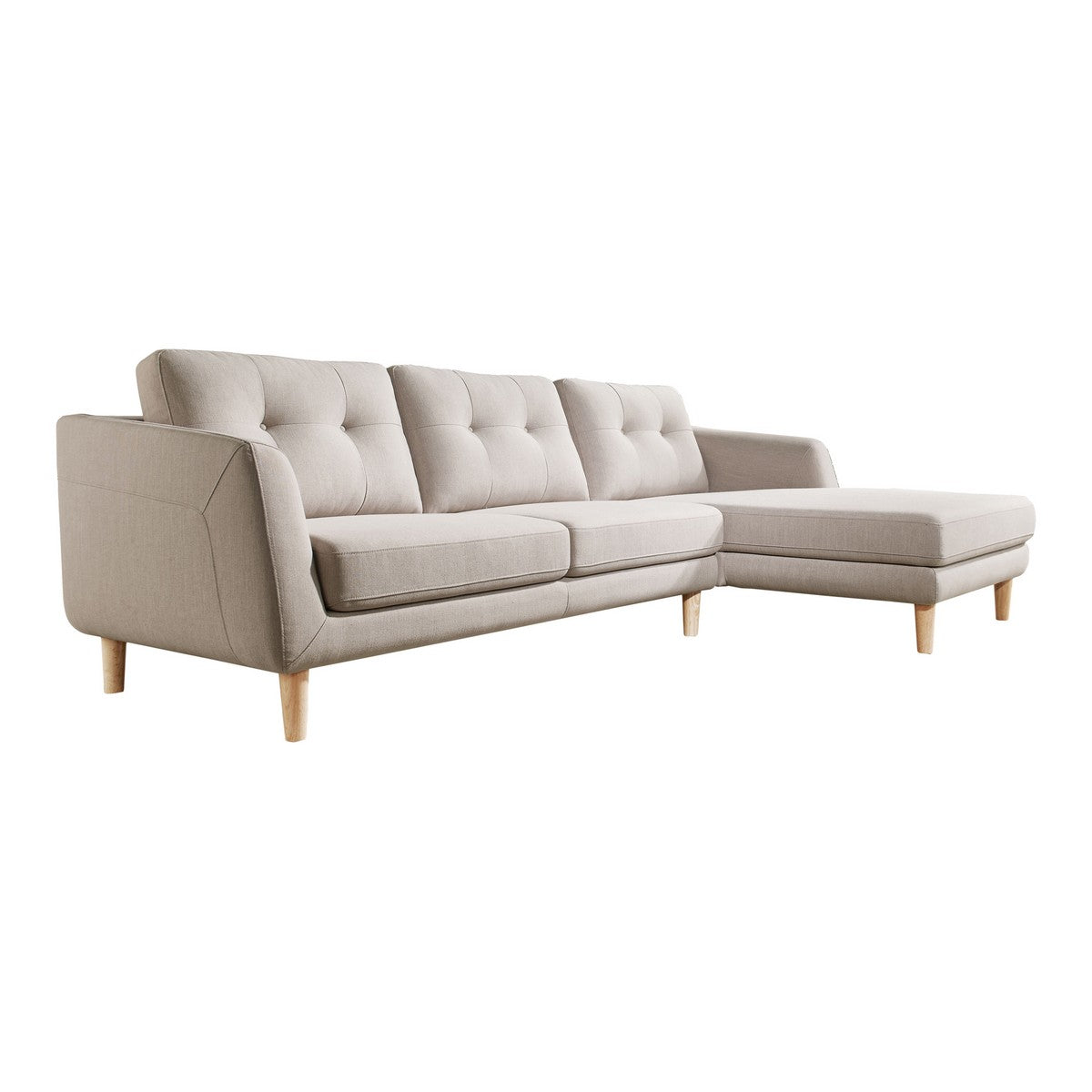 Moe's Home Collection Corey Sectional Beige Right - MT-1002-29-R - Moe's Home Collection - sofa sectionals - Minimal And Modern - 1