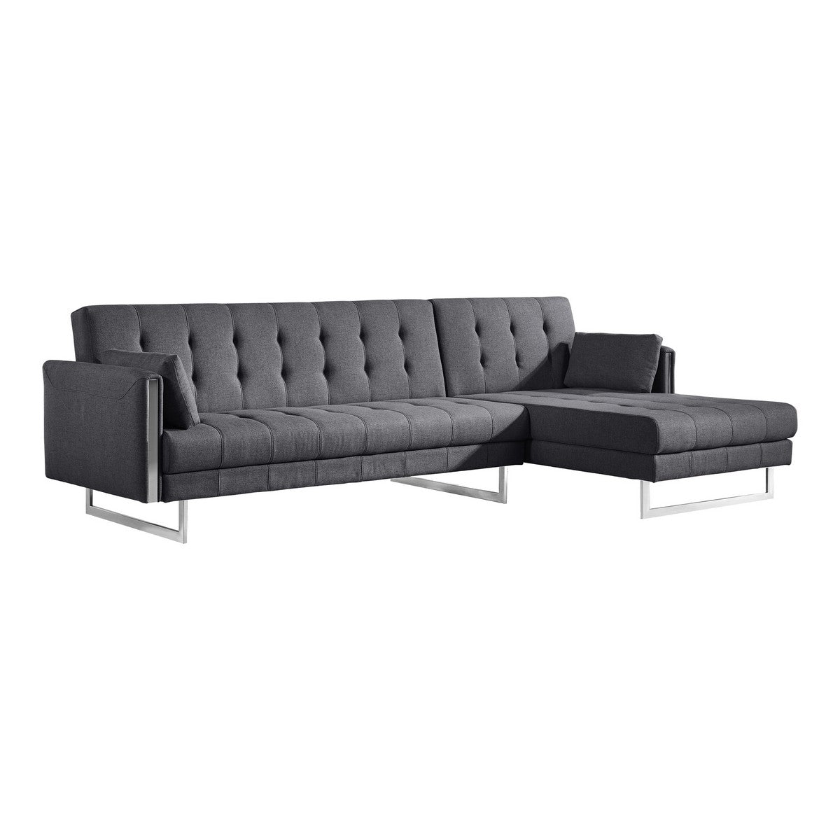 Moe's Home Collection Palomino Sofa Bed Right Dark Grey - MT-1003-15-R - Moe's Home Collection - Sofa Beds - Minimal And Modern - 1