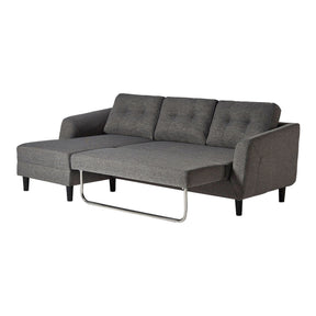 Moe's Home Collection Belagio Sofa Bed With Chaise Charcoal Left - MT-1019-07-L