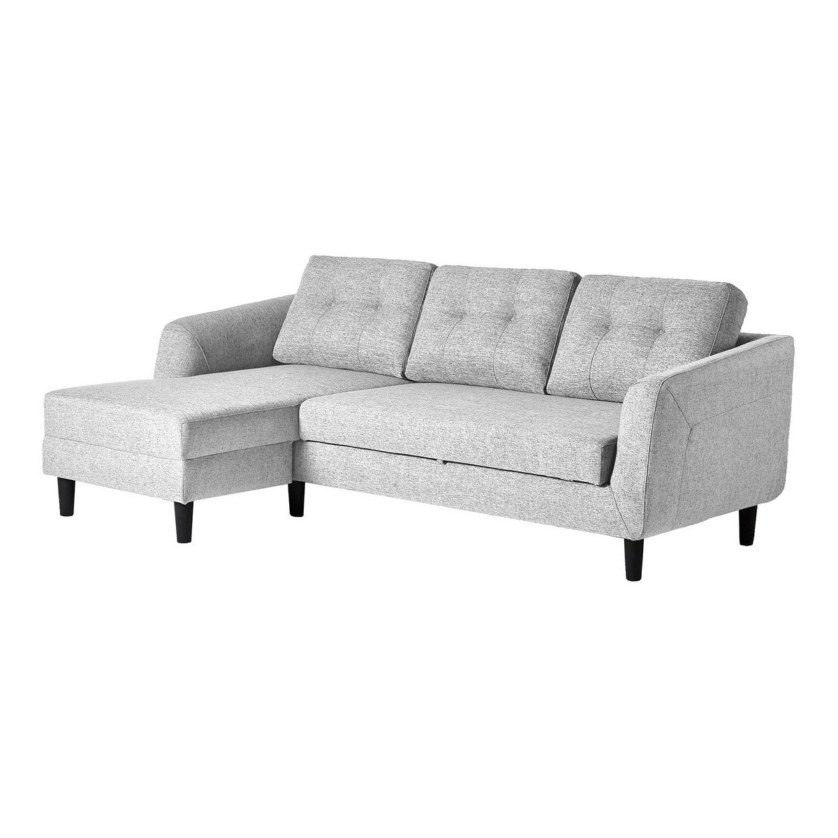 Moe's Home Collection Belagio Sofa Bed With Chaise Light Grey Left - MT-1019-29-L - Moe's Home Collection - Sofa Beds - Minimal And Modern - 1