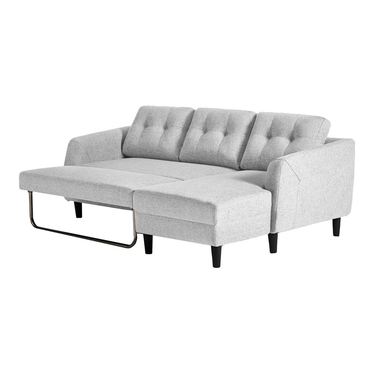Moe's Home Collection Belagio Sofa Bed With Chaise Light Grey Right - MT-1019-29-R