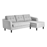 Moe's Home Collection Belagio Sofa Bed With Chaise Light Grey Right - MT-1019-29-R - Moe's Home Collection - Sofa Beds - Minimal And Modern - 1