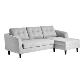 Moe's Home Collection Belagio Sofa Bed With Chaise Light Grey Right - MT-1019-29-R - Moe's Home Collection - Sofa Beds - Minimal And Modern - 1