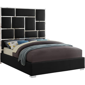 Meridian Furniture Milan Black Faux Leather King BedMeridian Furniture - King Bed - Minimal And Modern - 1