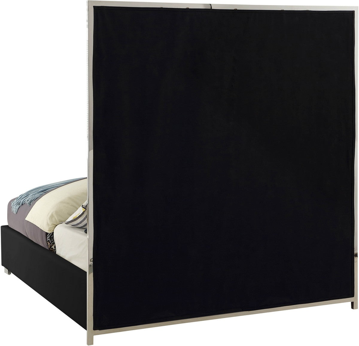 Meridian Furniture Milan Black Faux Leather Queen Bed