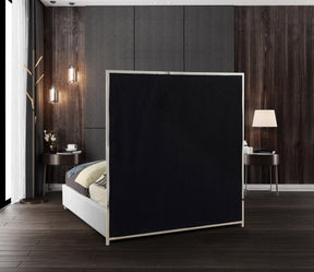 Meridian Furniture Milan White Faux Leather King Bed