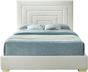 Meridian Furniture Nora Cream Velvet King Bed