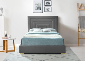 Meridian Furniture Nora Grey Velvet Full Bed
