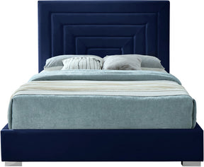 Meridian Furniture Nora Navy Velvet Queen Bed