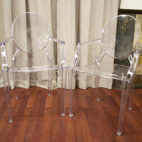 Baxton Studio Dymas Modern Acrylic Armed Ghost Chair (Set of 2) Baxton Studio-dining chair-Minimal And Modern - 2