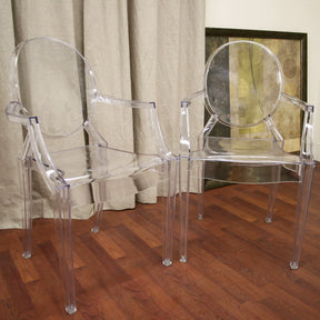 Baxton Studio Dymas Modern Acrylic Armed Ghost Chair (Set of 2) Baxton Studio-dining chair-Minimal And Modern - 5