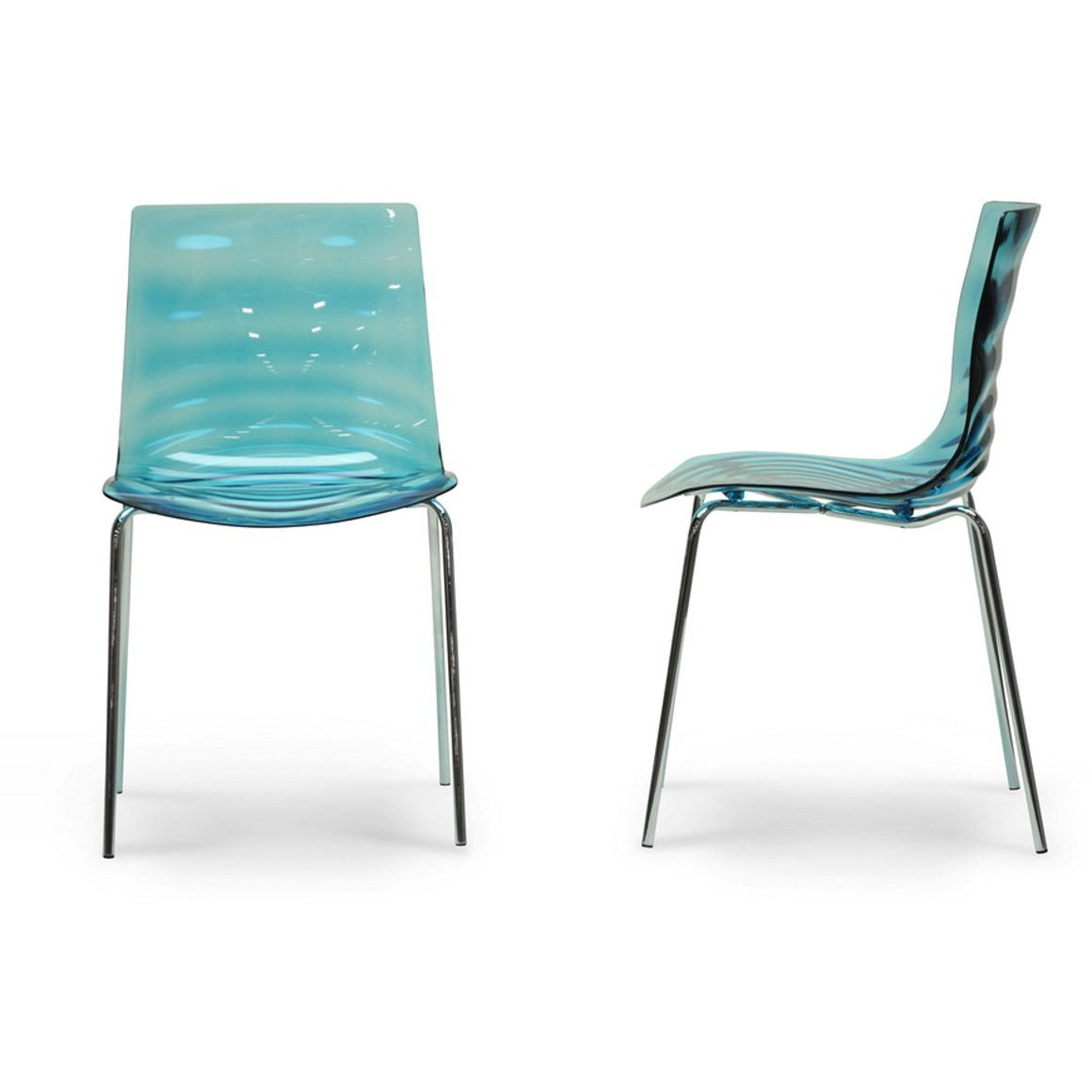 Baxton Studio Marisse Blue Plastic Modern Dining Chair (Set of 2) Baxton Studio-dining chair-Minimal And Modern - 2