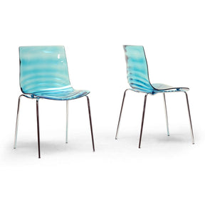 Baxton Studio Marisse Blue Plastic Modern Dining Chair (Set of 2) Baxton Studio-dining chair-Minimal And Modern - 1