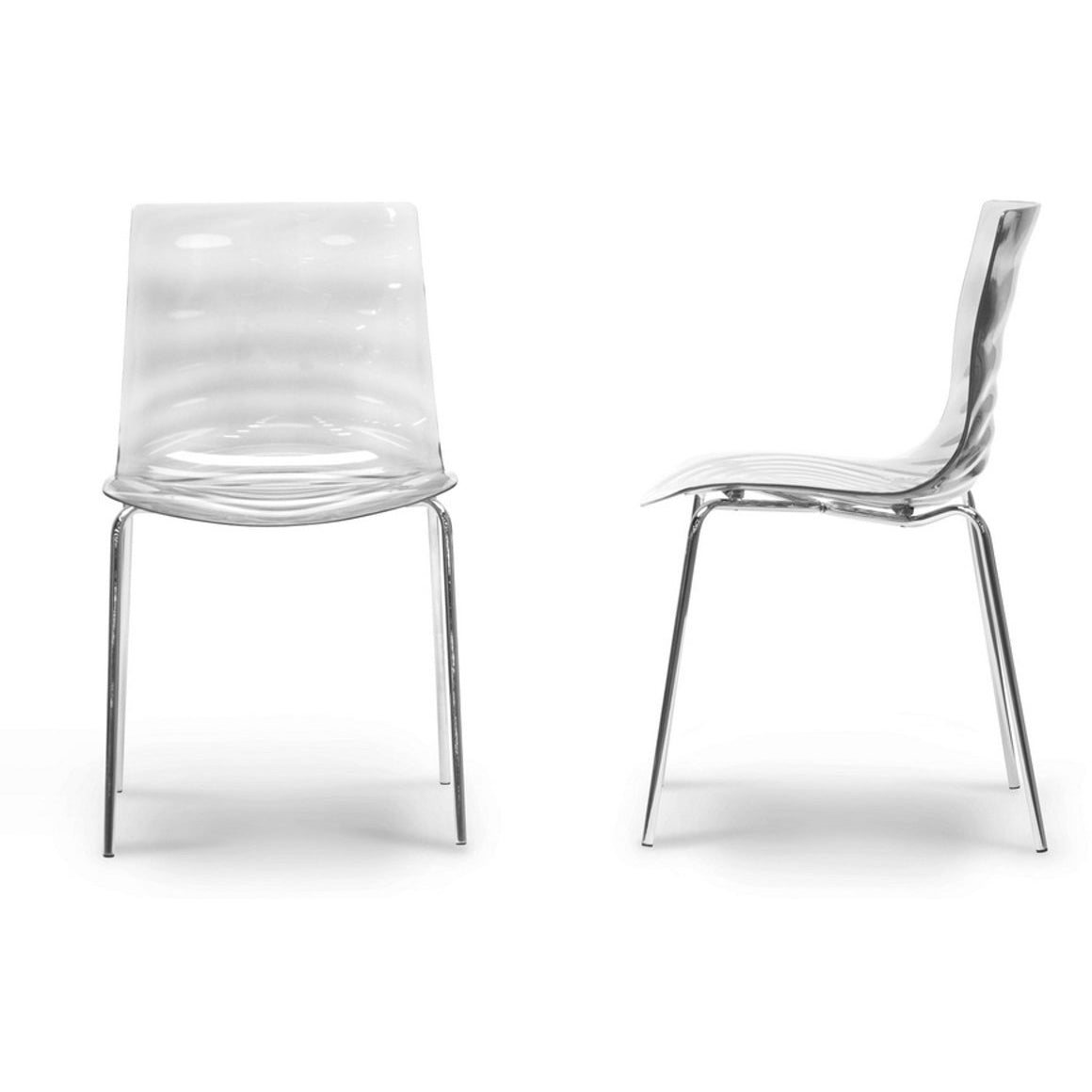 Baxton Studio Marisse Clear Plastic Modern Dining Chair (Set of 2) Baxton Studio-dining chair-Minimal And Modern - 2