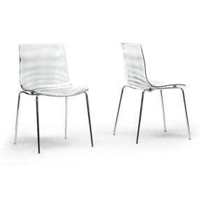 Baxton Studio Marisse Clear Plastic Modern Dining Chair (Set of 2) Baxton Studio-dining chair-Minimal And Modern - 1