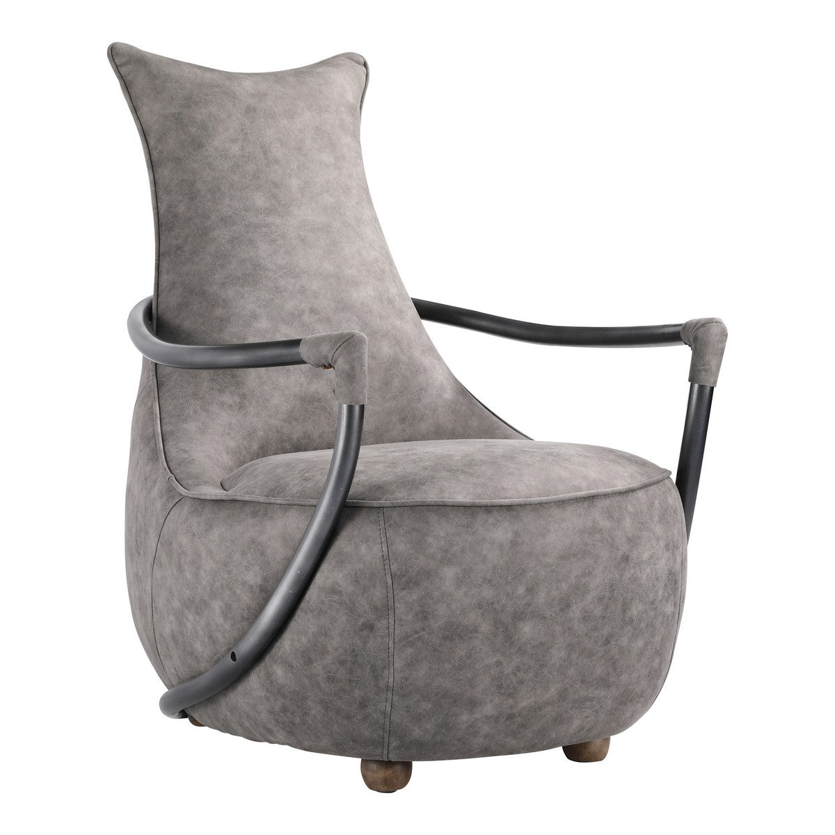 Moe's Home Collection Carlisle Club Chair Grey Velvet - PK-1026-15