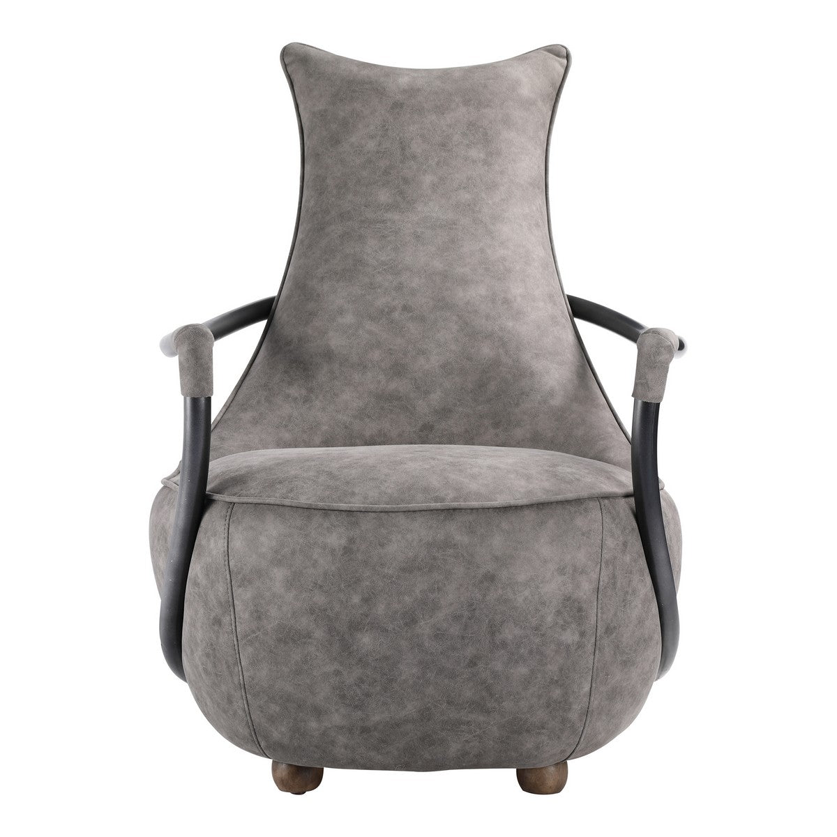 Moe's Home Collection Carlisle Club Chair Grey Velvet - PK-1026-15 - Moe's Home Collection - lounge chairs - Minimal And Modern - 1