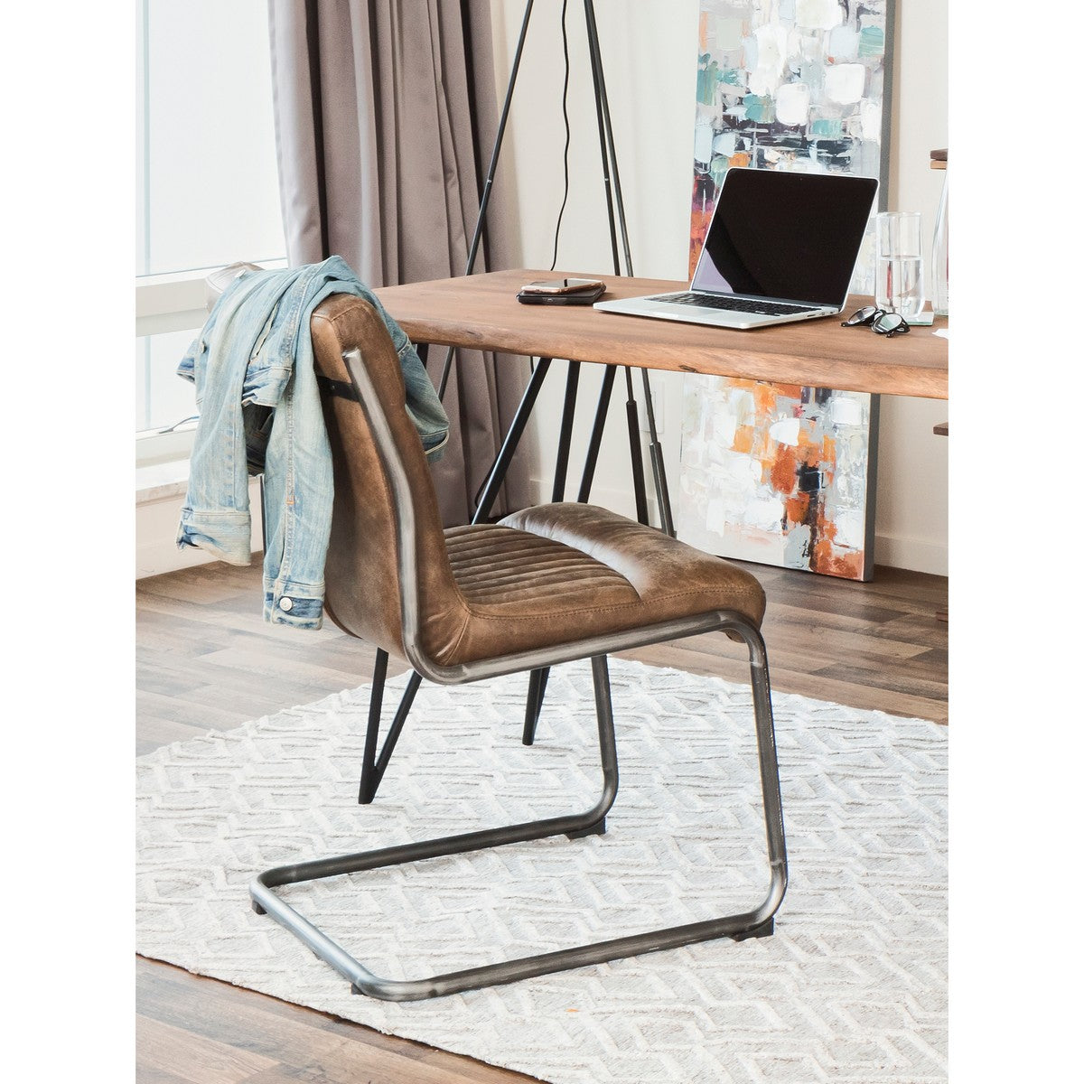 Moe's Home Collection Ansel Dining Chair Light Brown-Set of Two - PK-1043-03 - Moe's Home Collection - Dining Chairs - Minimal And Modern - 1
