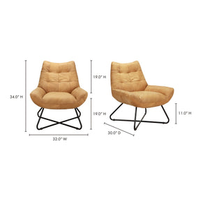 Moe's Home Collection Graduate Lounge Chair Tan - PK-1063-40