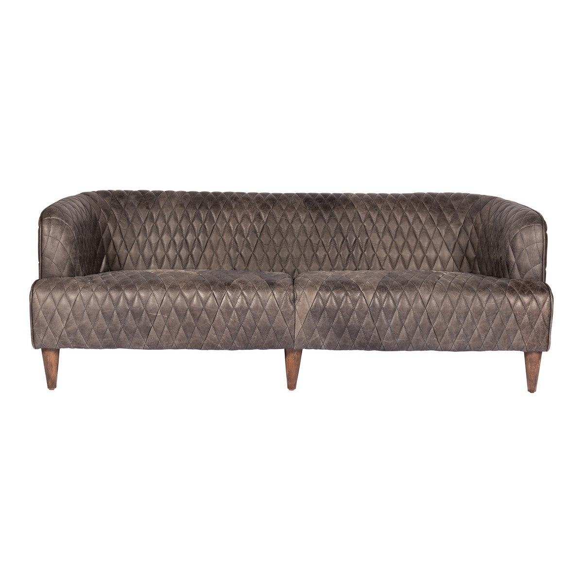 Moe's Home Collection Magdelan Tufted Leather Sofa Antique Ebony - PK-1077-47
