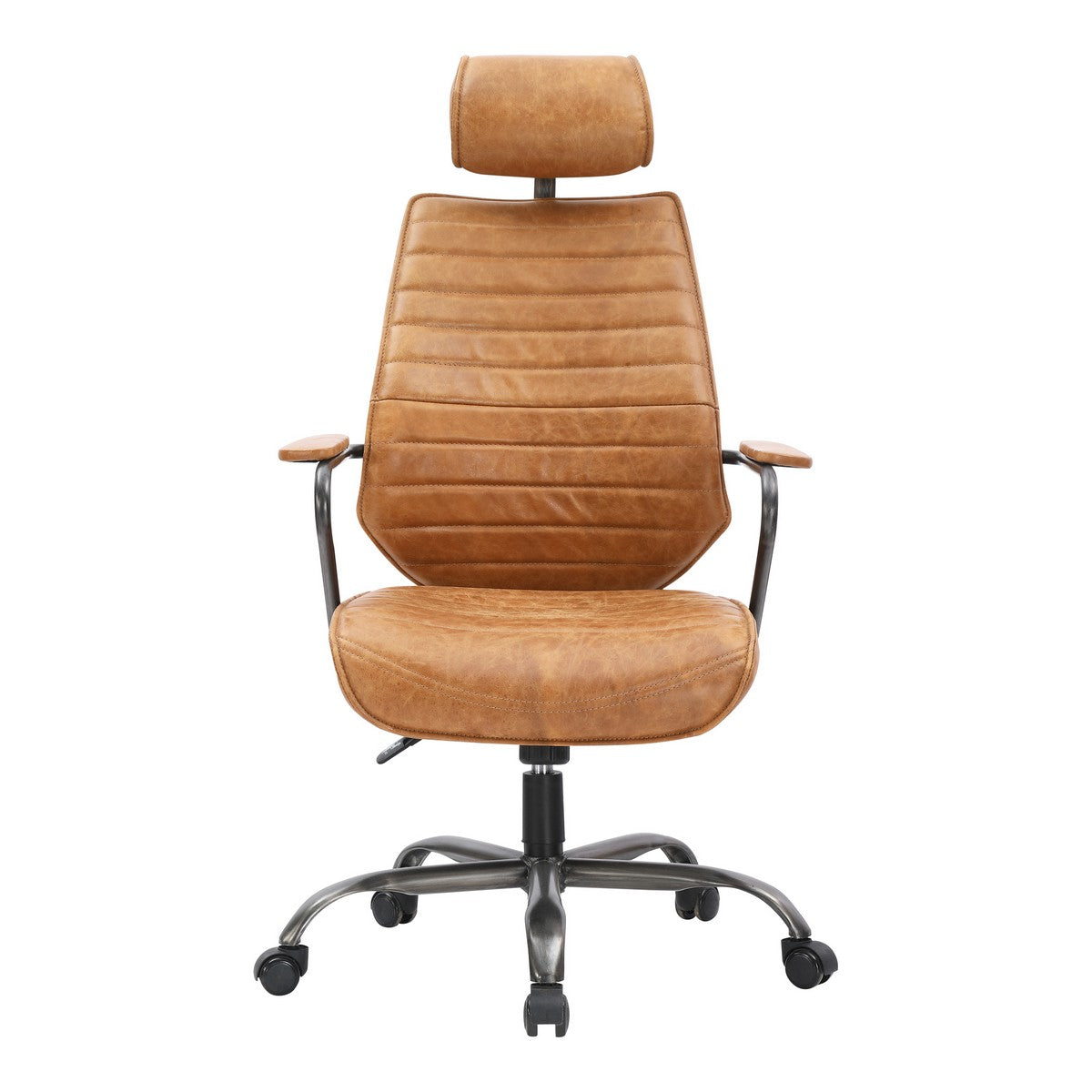 Moe's Home Collection Executive Swivel office Chair Cognac - PK-1081-23 - Moe's Home Collection - Office Chairs - Minimal And Modern - 1