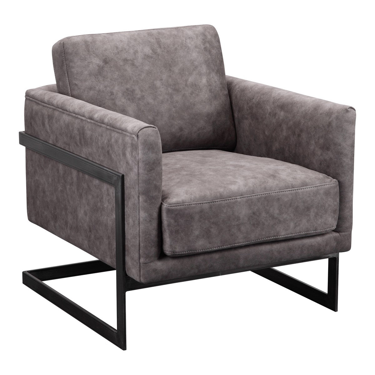 Moe's Home Collection Luxley Club Chair Grey Velvet - PK-1082-15