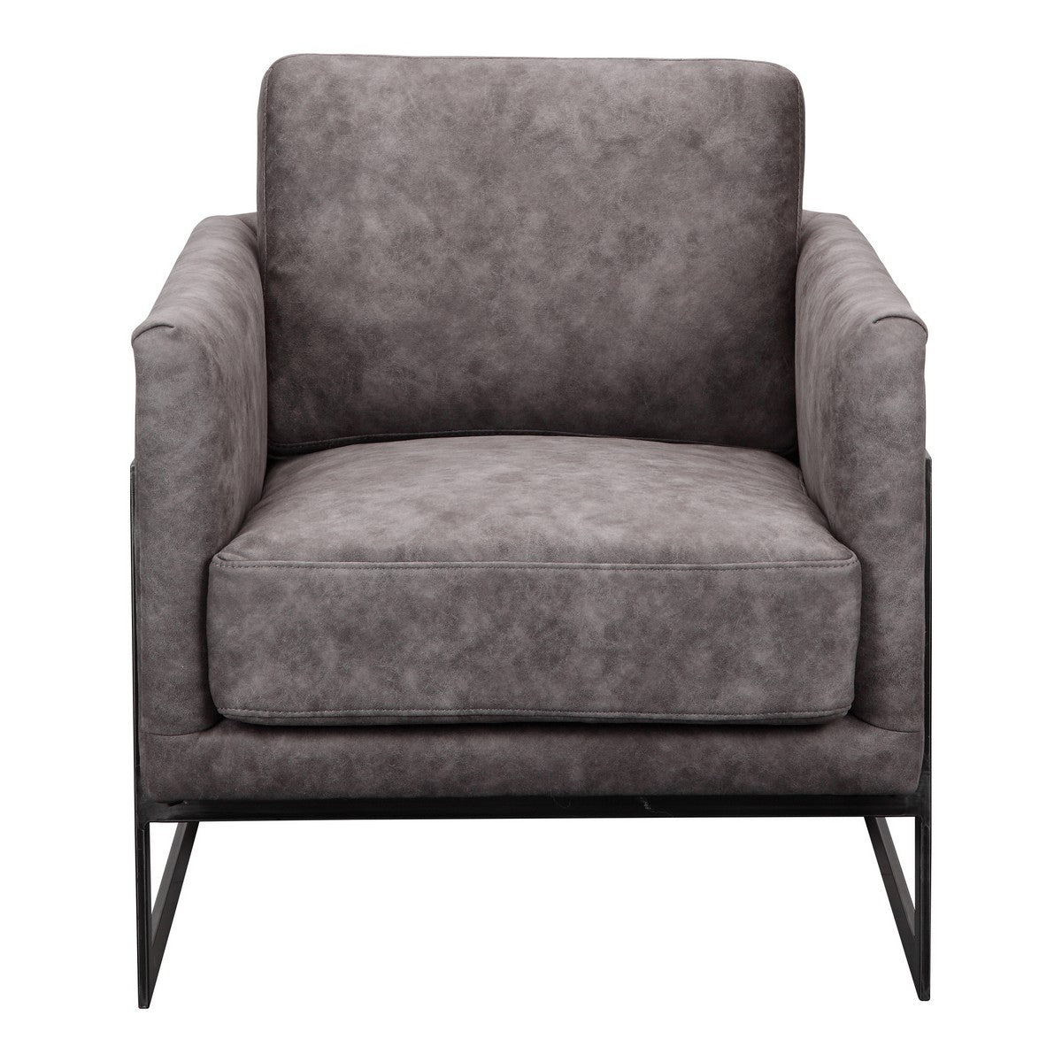 Moe's Home Collection Luxley Club Chair Grey Velvet - PK-1082-15 - Moe's Home Collection - lounge chairs - Minimal And Modern - 1