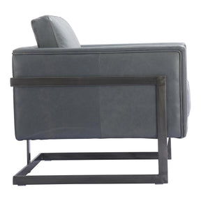 Moe's Home Collection Luxley Club Chair Lava Grey Leather - PK-1082-29